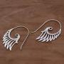 NOVICA Paisley Spiral .925 Sterling Silver Drop Earrings Winged Beauty