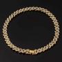 Mens Womens Cuban Link Necklace - Hip Hop Choker Necklace Iced Out with Bling Rhinestones, Fashion Accessory Jewelry for Hip Hop Lovers