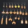 Cute 12 Pairs Handmade Simulation Food Dangle Drop Earrings Set Unique Lifelike Waffle Croissant Baguette Cupcake Croissant French Bread Toast Egg Tart Drop Earrings Set for Women Girls Jewelry Gifts