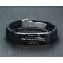 PJ Jewelry to My Son Love Dad Love Mom Courage Inspirational Bracelet Stainless Steel Silicone Adjustable Wristband PJ Jewelry to My Son Love Dad Love Mom Courage Inspirational Bracelet Stainless Steel Silicone Adjustable Wristband