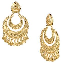 Bodha Traditional Indian 24K Gold Plated Traditional Chandelier Chandbali Gold Earrings for Women (SJ_1639)