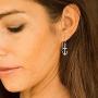 925 Sterling Silver Anchor Navy Sailor Ship Symbol Dangle Hook Earrings 1.1''