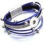 Lovglisten Snap Charms Bracelet Bangle Jewelry PU Braid Snap Button Jewelry