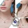 Aurora Tears Zodiac Constellation Necklaces Women 925 Sterling Silver Crystal Birthstone Pendant Cubic Zirconia Birth Jewelry Charm Dating Jewelry