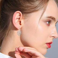 925 Sterling Silver Love Elegant Layered Big Hearts Long Dangle Drop Hooks Stud Earrings Jewelry Birthday Gifts for Women Girlfriend