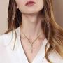 Mens Womens Cross Pendant Necklace with CZ, 18K Gold Plated/Silver Color, 316L Stainless Steel, 18 24 Inches Chain Jewelry Gift