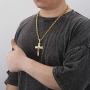 WESTMIAJW Stainless Steel Jesus Cross Pendant Necklace Chains Jewelry for Men Boy 45/50/55/60/65/70/75cm