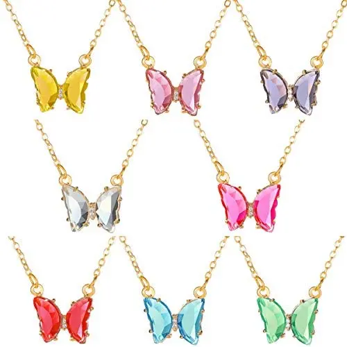 yfstyle 4Pairs / 9Pairs Butterfly Necklace and Butterfly Drop Earrings Set Adjustable Butterfly Rhinestone Necklace Acrylic Butterfly Stud Earrings for Women Girls yfstyle 4Pairs / 9Pairs Butterfly Necklace and Butterfly Drop Earrings Set Adjustable Butterfly Rhinestone Necklace Acrylic Butterfly Stud Earrings for Women Girls