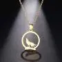 HAQUIL Fashion Jewelry 18k Gold Plated Stainless Steel Dainty Howling Wolf Pendant Chain Necklace for Women and Girls, 17.7'' HAQUIL Fashion Jewelry 18k Gold Plated Stainless Steel Dainty Howling Wolf Pendant Chain Necklace for Women and Girls, 17.7''