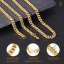 QGoliver Mens Cuban Link Chain Miami Curb Chain Stainless Steel Necklaces Hip Hop Jewelry for Men Women - Gold Silver, 8.5mm, 20''-24''