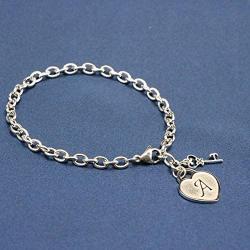 Joycuff Heart Initial Bracelets for Women Teen Girl Sister Best Friend Daugther Letter Charm Chain Stainless Steel Jewelry for Her