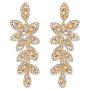 mecresh Silver/Champagne Leaf-Shape Marquise Crystal Chandelier Dangle Drop Earring for Women Wedding Party Gift