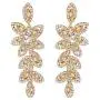 mecresh Silver/Champagne Leaf-Shape Marquise Crystal Chandelier Dangle Drop Earring for Women Wedding Party Gift
