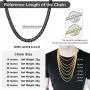 ChainsPro 3/4/6/9/12mm Box/Cuban Link Chain Necklace,14/18/22/24/26/28/30 inch, 316L Stainless Steel/18K Gold Plated/Black -Send Gift Box