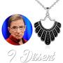 ONEFINITY Ruth Bader Ginsburg Necklace rbg Dissent Collar Necklace Sterling Silver Dangle for Ruth Bader Ginsburg Fans Jewelry Gifts