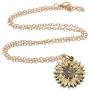 Sunflower Necklace You are My Sunshine Necklace and Sunflower Earrings Set, Engraved Pendant Sunflower Locket for Women and Girls- Golden