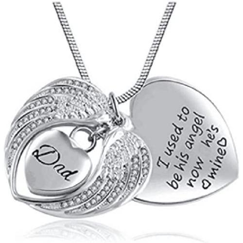 Beydodo Personalized Heart Cremation Urn Necklace for Ashes Always in My Heart Memory Necklace Gift with Funnel Kit