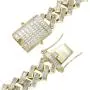 GOLD IDEA JEWELRY Stylish 19MM Baguette CZ Cuban Link Chain -14k Gold Plated /White Gold Plated Bling Bling Hip Hop Iced Out Cuban Necklace and Bracelet Men Women