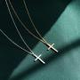 Befettly Tiny Cross Necklace, Women 14k Gold Filled Polished Faith Necklace Dainty Circle Pendant Necklace Crucifix Cute Heart Necklace