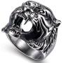 SAINTHERO Mens 316L Stainless Steel Ring Band Vintage Gothic Tribal Biker Tiger Head Rings Animal Design Silver/Black/Gold/Gold Black Size 7-13