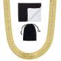 The Bling Factory 4mm-10mm 14k Yellow Gold Plated Flat Herringbone Chain Necklace or Bracelet