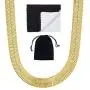 The Bling Factory 4mm-10mm 14k Yellow Gold Plated Flat Herringbone Chain Necklace or Bracelet The Bling Factory 4mm-10mm 14k Yellow Gold Plated Flat Herringbone Chain Necklace or Bracelet
