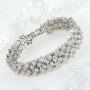 EVER FAITH Womens Round Full Cubic Zirconia Bridal Tennis Bracelet Clear Silver-Tone