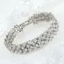 EVER FAITH Womens Round Full Cubic Zirconia Bridal Tennis Bracelet Clear Silver-Tone EVER FAITH Womens Round Full Cubic Zirconia Bridal Tennis Bracelet Clear Silver-Tone