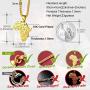 FaithHeart African Map Necklace, Stainless Steel Africa Map Flags Pendant Hip Hop Jewelry for Men Women with 24 Inch Wheat Chain