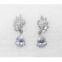 Faship Gorgeous Teardrop Crystal Floral Dangling Earrings