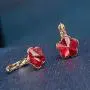 Swarovski Crystal Flower Leverback Drop Earrings for Women 14K Rose Gold Plated Hypoallergenic Jewelry Swarovski Crystal Flower Leverback Drop Earrings for Women 14K Rose Gold Plated Hypoallergenic Jewelry
