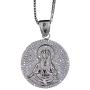 KOSMOLING Sparking Iced Out Hip Hop Jewelry Rose Gold Silver 3 Colors Virgin Mary Pendant Necklace for Men and Women, Micro Pave AAA Cubic Zirconia, 24inch Box Chain