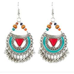 Vintage Boho Statement Drop Dangle Earrings Bohemian Ethnic Handmade Beaded Enamel Hook Charms Earring Jewelry for Women Girls Elegant Gift