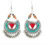 Vintage Boho Statement Drop Dangle Earrings Bohemian Ethnic Handmade Beaded Enamel Hook Charms Earring Jewelry for Women Girls Elegant Gift