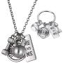 RINHOO FRIENDSHIP Stainless Steel Fitness Keychains with Quotes Weight Plate Dumbbell Kettlebell Charms Keyring