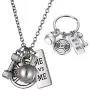 RINHOO FRIENDSHIP Stainless Steel Fitness Keychains with Quotes Weight Plate Dumbbell Kettlebell Charms Keyring
