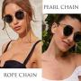 iF YOU 9 Pack Gold Mask Glasses Chain Holder for Women Girls Black Face Mask Lanyard Womens Reading Glasses Chain Necklace Set Around Neck