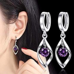 T.Y Sterling Silver Jewelry Set,18k White Gold Plated,Pendant Necklace,and Earrings Set,Comfortable,Delicate Design,Gorgeous Style,Ideal Gift(11 Color)