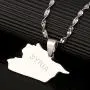 Stainless Steel Syria Map Flag Pendant Necklaces Syrians Jewelry