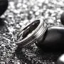 King Will Classic Stainless Steel Mens Wedding Ring Original Color Chains inlay Retro Style Comfort Fit