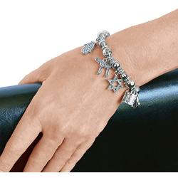 PammyJ Jewish Jewelry Hebrew Charm Stretch Bracelet