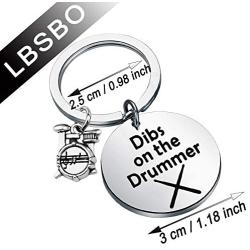 CENWA LBSBO Drummer Gift Drum Kit Gifts Dibs On The Drummer Musician Keychain Percussion Jewelry Drum Player Band Gifts