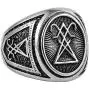 HZMAN Mens Gothic Lucifer Satan Stainless Steel Seal Symbol Demon Retro Jewelry
