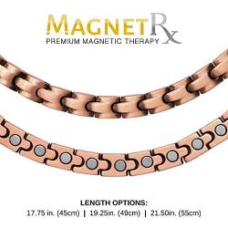 MagnetRX® Copper Magnetic Therapy Necklace - Ultra Strength Magnetic Necklace for Pain Relief and Healing - 99.9% Pure Copper Necklace with Magnets (21.50 Inches, Style: Classic)