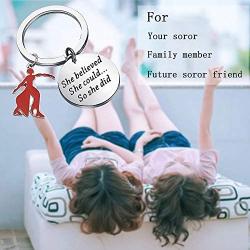 BAUNA Delta Sigma Theta Sorority Jewelry She Believed She Could so She Did Keychain Delta Gift DST Jewelry Greek Sorority