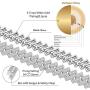 JINAO 20MM 6 Times 14k Gold Plated Cuban Link Chain Full Iced Out Bling Round Carre Baguette Cut CZ with Prong Setting Simulated Diamond Chain Choker Necklace for Men