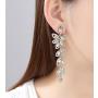 mecresh Flower Teardrop Earring and Bracelets Silver/Gold/Champagne Bridal Jewelry Sets for Women