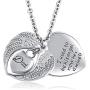 Jesse Ortega Angel Wing Urn Necklace for Ashes Mom Dad Grandma Cremation Jewelry Keepsake Memorial Pendant, I Used to Be His Angel Now Hes Mine