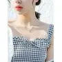 Cute Cat Necklace Crystal Ball Pendant Choker Necklace for Women Teens Girls S925 Sterling Silver Small Polished CZ Diamond Cluster Charm Chain 18'' Hypoallergenic Lovely Jewelry