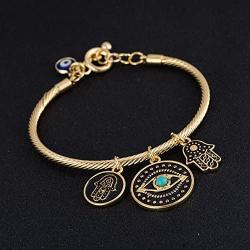 SENFAI Fashion Evil Eye Bracelet Unique Hamsa Bangle Gift Jewelry for Women Best Friend